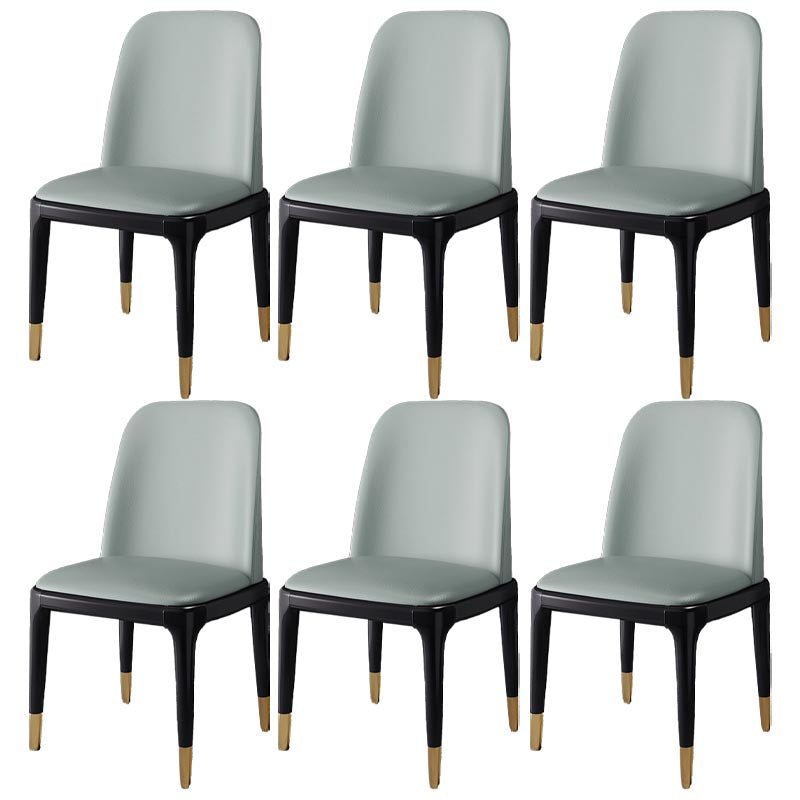 Glam Leather Dining Chair Parsons Chair in Matte Finish for Home