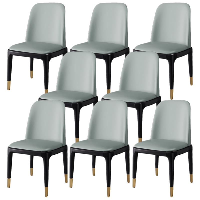 Glam Leather Dining Chair Parsons Chair in Matte Finish for Home