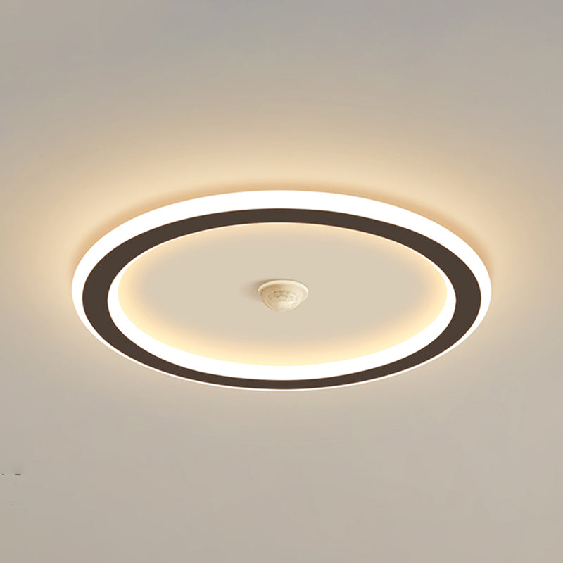 Modern Geometric Shape Ceiling Light Metal Flush Mount with Acrylic Shade for Living Room