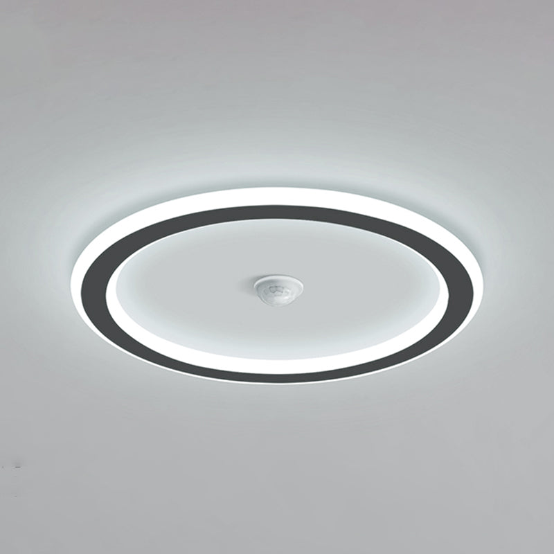 Modern Geometric Shape Ceiling Light Metal Flush Mount with Acrylic Shade for Living Room