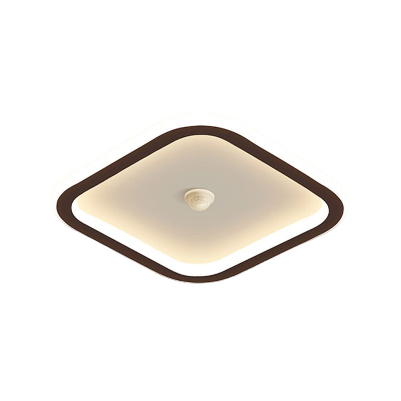 Modern Geometric Shape Ceiling Light Metal Flush Mount with Acrylic Shade for Living Room