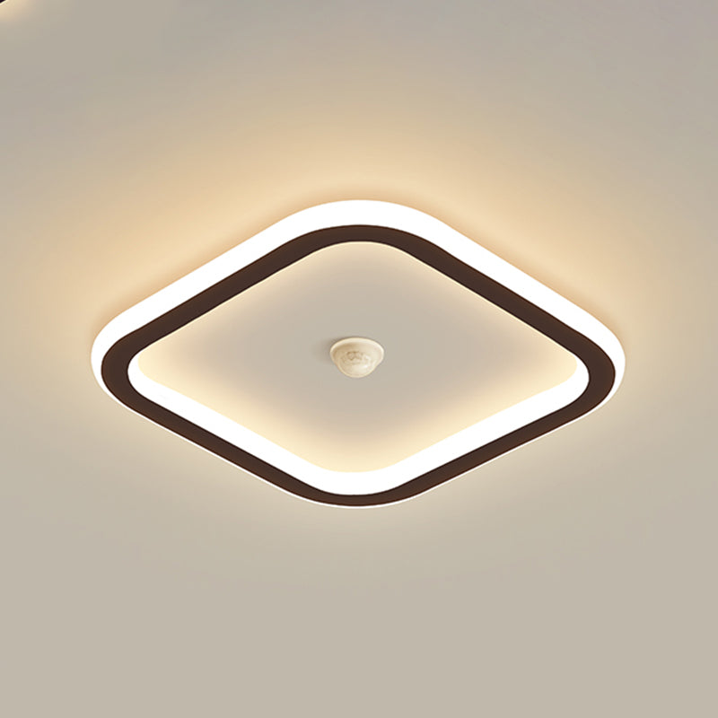 Modern Geometric Shape Ceiling Light Metal Flush Mount with Acrylic Shade for Living Room