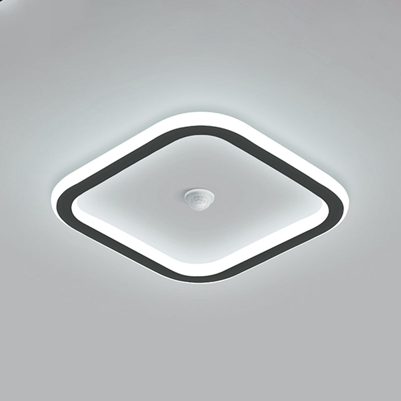 Modern Geometric Shape Ceiling Light Metal Flush Mount with Acrylic Shade for Living Room