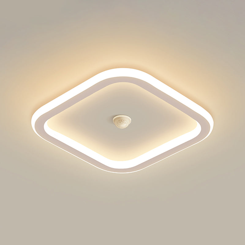 Modern Geometric Shape Ceiling Light Metal Flush Mount with Acrylic Shade for Living Room