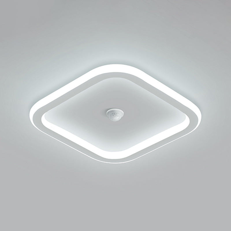 Modern Geometric Shape Ceiling Light Metal Flush Mount with Acrylic Shade for Living Room