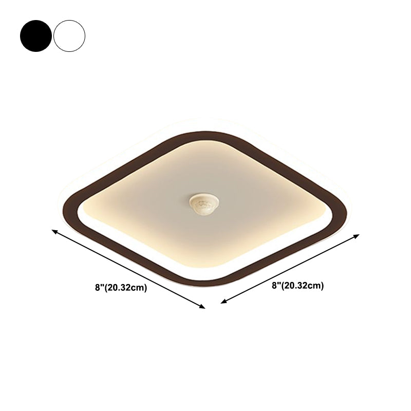 Modern Geometric Shape Ceiling Light Metal Flush Mount with Acrylic Shade for Living Room