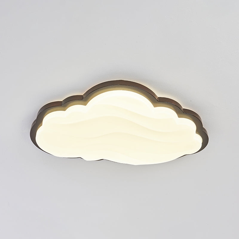 Modern Style Cloud Flush Light Wood Ceiling Mounted Light for Bedroom