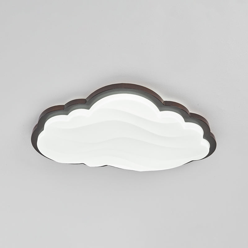 Modern Style Cloud Flush Light Wood Ceiling Mounted Light for Bedroom