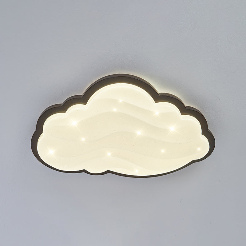 Modern Style Cloud Flush Light Wood Ceiling Mounted Light for Bedroom