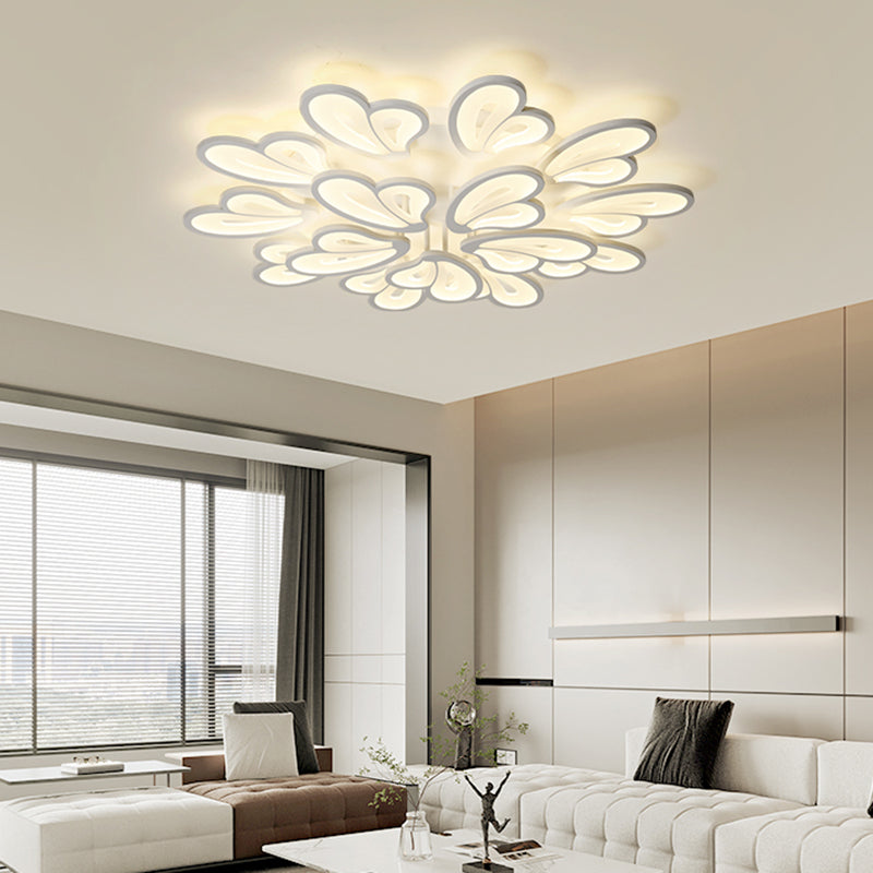 Multi Lights Ceiling Lamp LED Ceiling Mount Light with Acrylic Shade for Bedroom