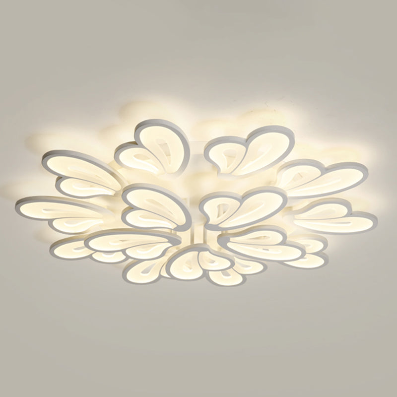 Multi Lights Ceiling Lamp LED Ceiling Mount Light with Acrylic Shade for Bedroom