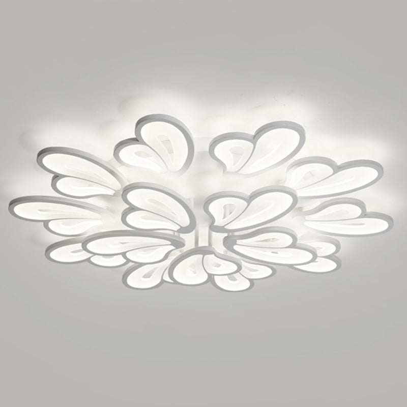 Multi Lights Ceiling Lamp LED Ceiling Mount Light with Acrylic Shade for Bedroom