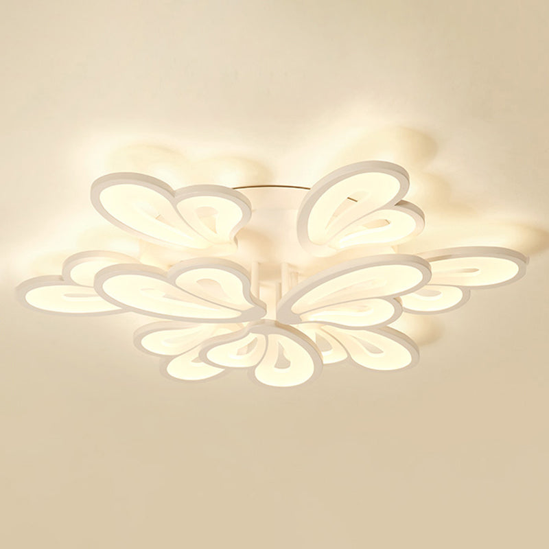 Multi Lights Ceiling Lamp LED Ceiling Mount Light with Acrylic Shade for Bedroom