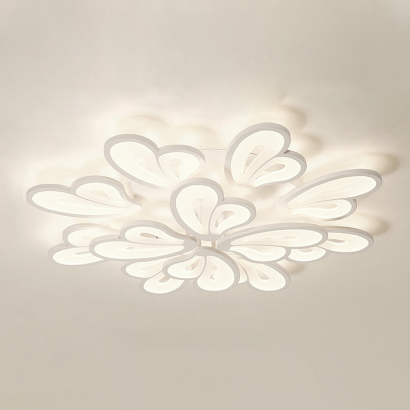 Multi Lights Ceiling Lamp LED Ceiling Mount Light with Acrylic Shade for Bedroom