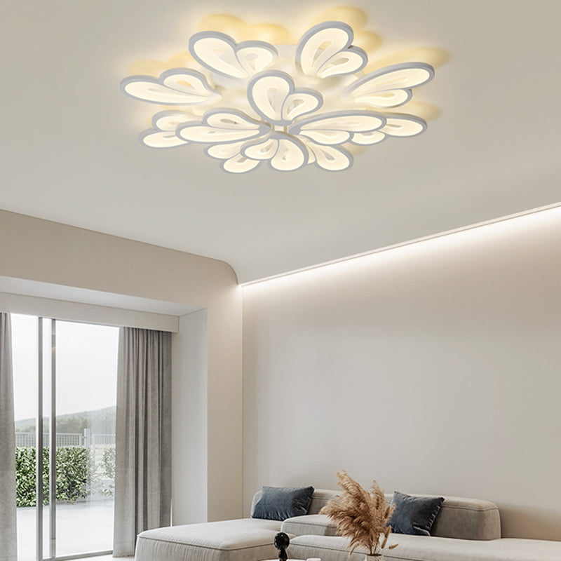 Multi Lights Ceiling Lamp LED Ceiling Mount Light with Acrylic Shade for Bedroom