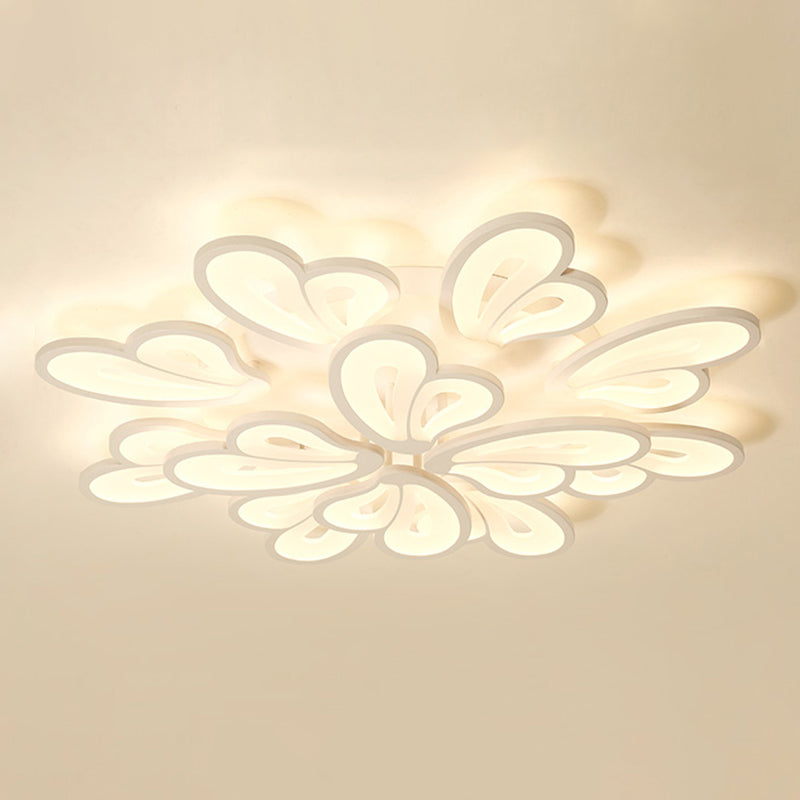 Multi Lights Ceiling Lamp LED Ceiling Mount Light with Acrylic Shade for Bedroom