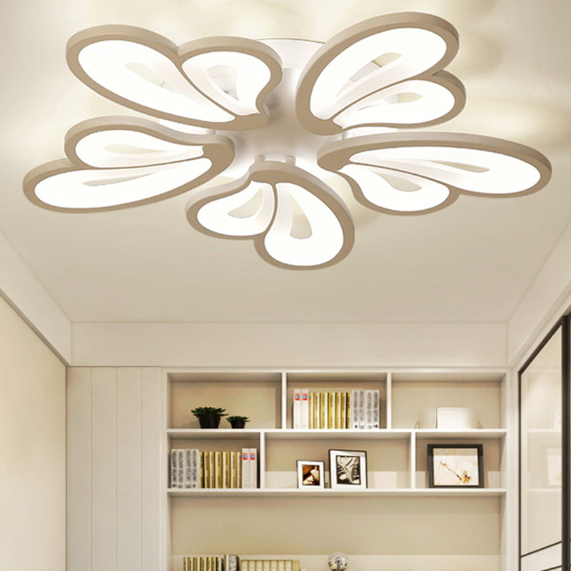 Multi Lights Ceiling Lamp LED Ceiling Mount Light with Acrylic Shade for Bedroom