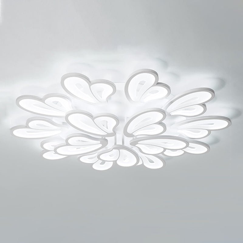 Multi Lights Ceiling Lamp LED Ceiling Mount Light with Acrylic Shade for Bedroom