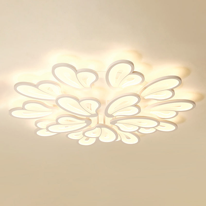 Multi Lights Ceiling Lamp LED Ceiling Mount Light with Acrylic Shade for Bedroom