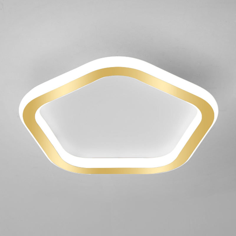 Metal Geometric Shape Flush Mount Light Modern 1-Light Flush Mount Ceiling Light