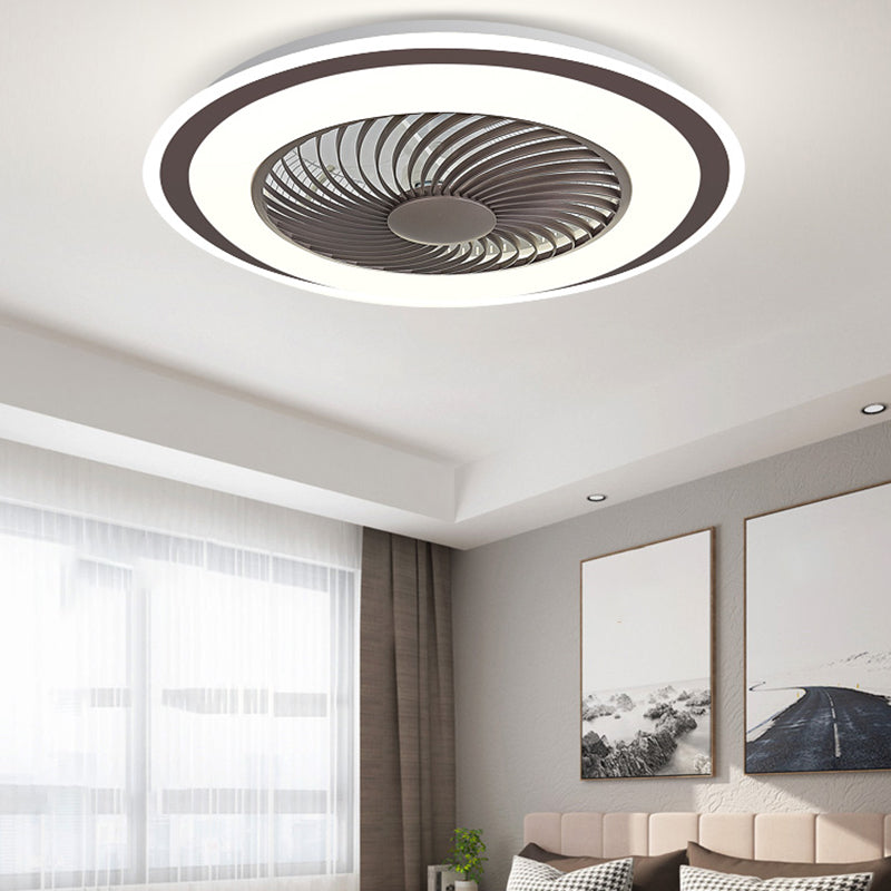 Metal Ceiling Fan Light Modern Style 2 Light Ceiling Fan Light for Bedroom