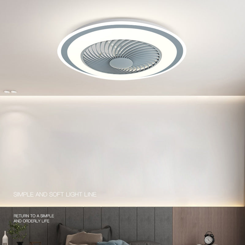 Metal Ceiling Fan Light Modern Style 2 Light Ceiling Fan Light for Bedroom