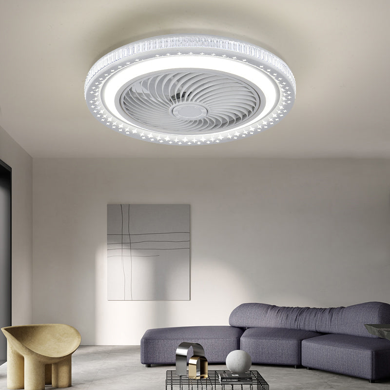 Metal Ceiling Fan Light Modern Style 2 Light Ceiling Fan Lighting for Living Room