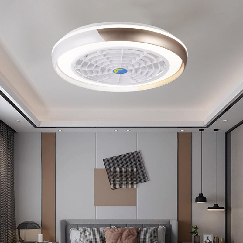 Metal Ceiling Fan Light Modern Style 2 Light Ceiling Fan Lighting for Living Room