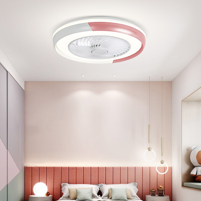 Metal Ceiling Fan Light Modern Style Ceiling Fan Lighting for Dining Room