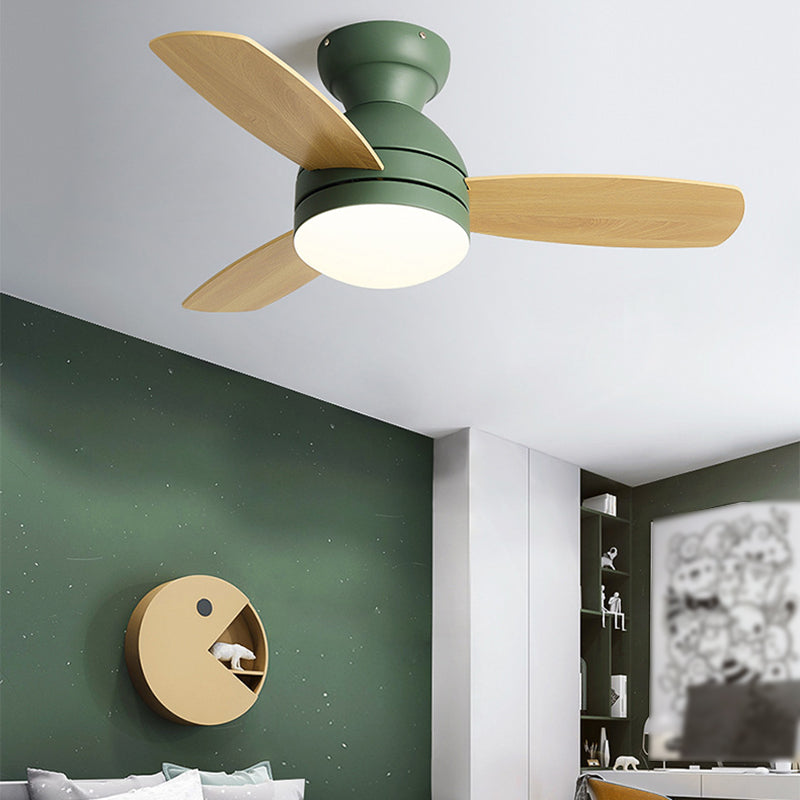 Metal Ceiling Fan Lamp Modern Style 1 Light Ceiling Fan Lighting for Children's Room