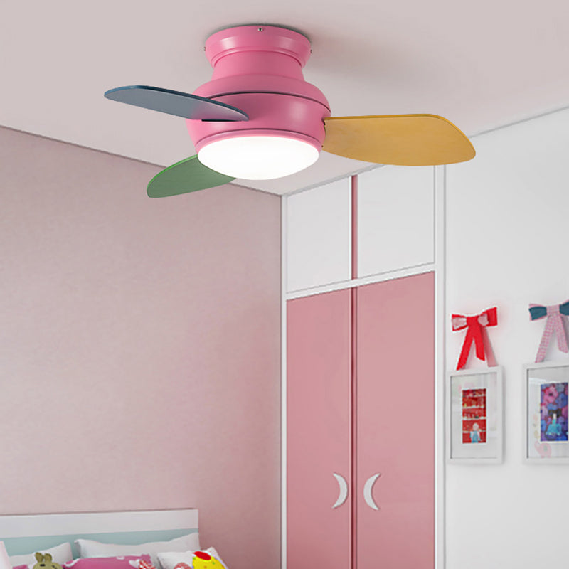 1 Light Ceiling Fan Lamp Modern Style Metal Ceiling Fan Light for Children's Room