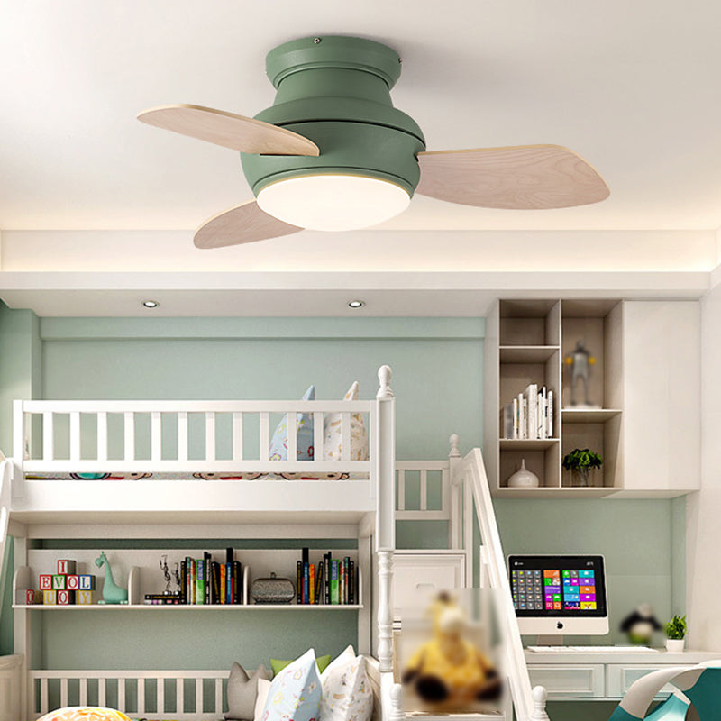 1 Light Ceiling Fan Lamp Modern Style Metal Ceiling Fan Light for Children's Room