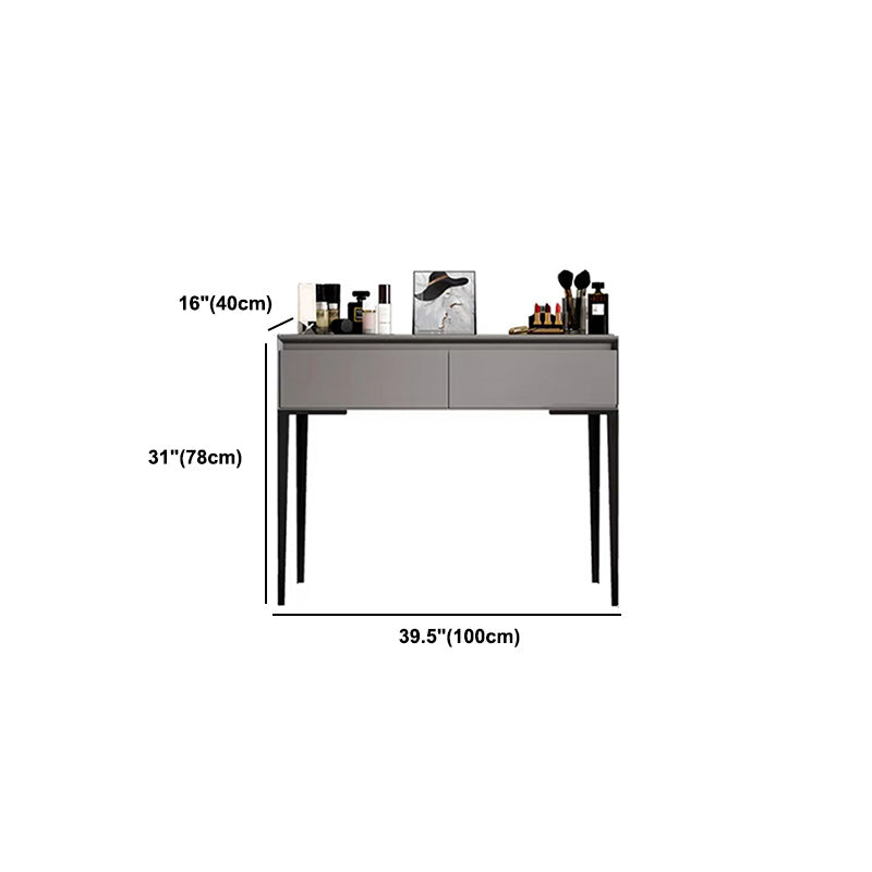 Gray Wooden Vanity, 31.5"/39.4" Wide Makeup Vanity Set with Stool