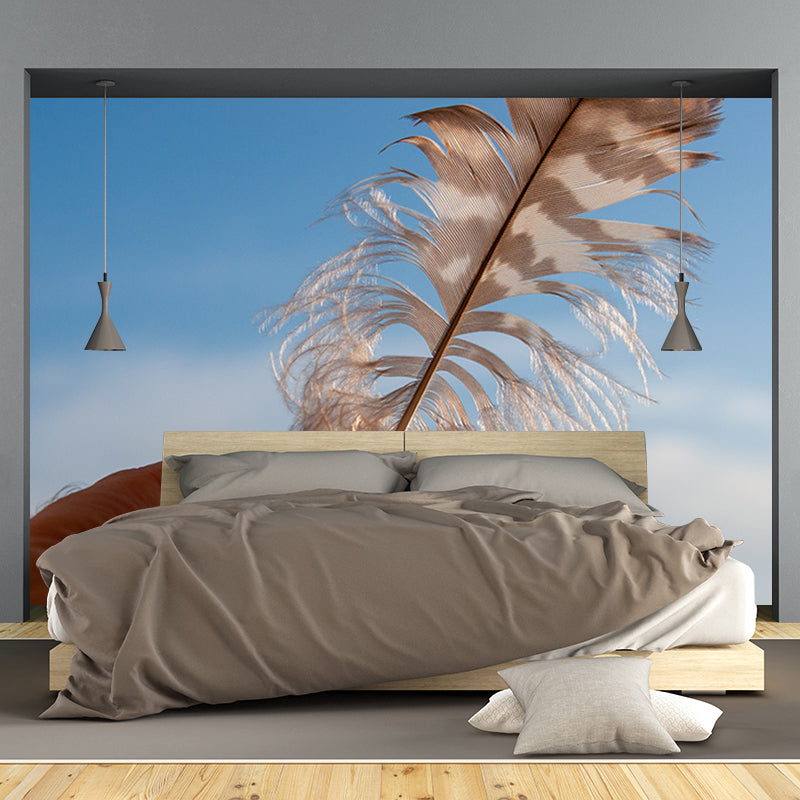 Popular Photography Wall Mural Feather Patterned Living Room Wall Mural