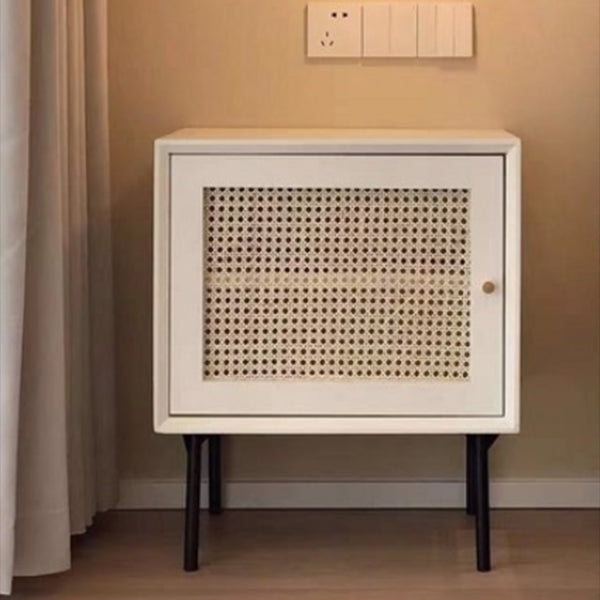 White/black/walnut/cherry Rattan with Storage Rack Nightstand