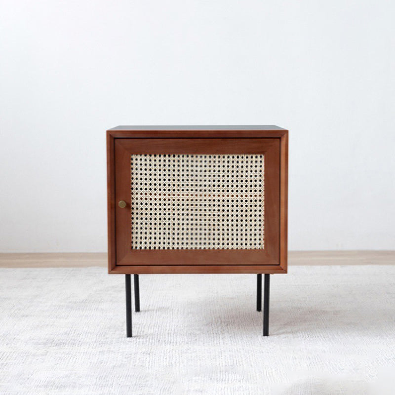 White/black/walnut/cherry Rattan with Storage Rack Nightstand