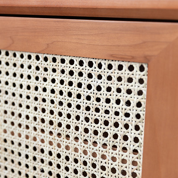 White/black/walnut/cherry Rattan with Storage Rack Nightstand