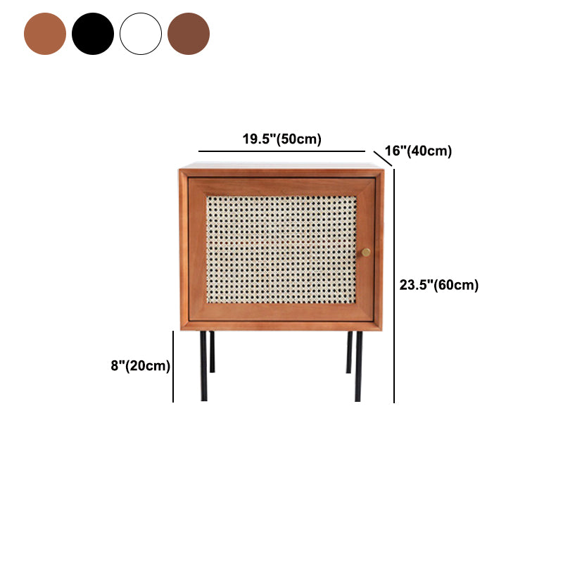 White/black/walnut/cherry Rattan with Storage Rack Nightstand