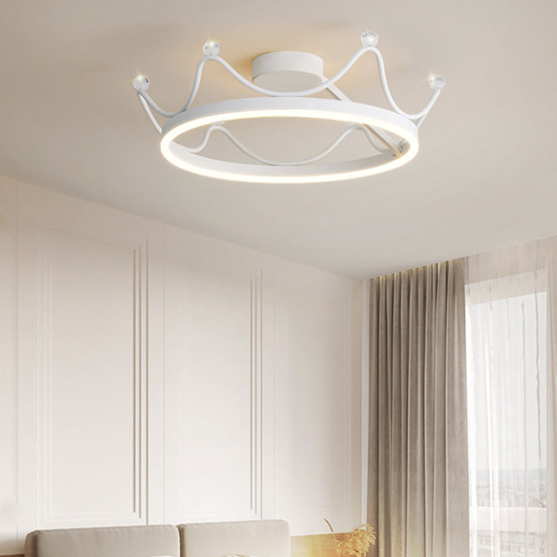 Children Ceiling Lamp LED Crown Ceiling Mount Light with Silica Gel Shade for Kid's Room