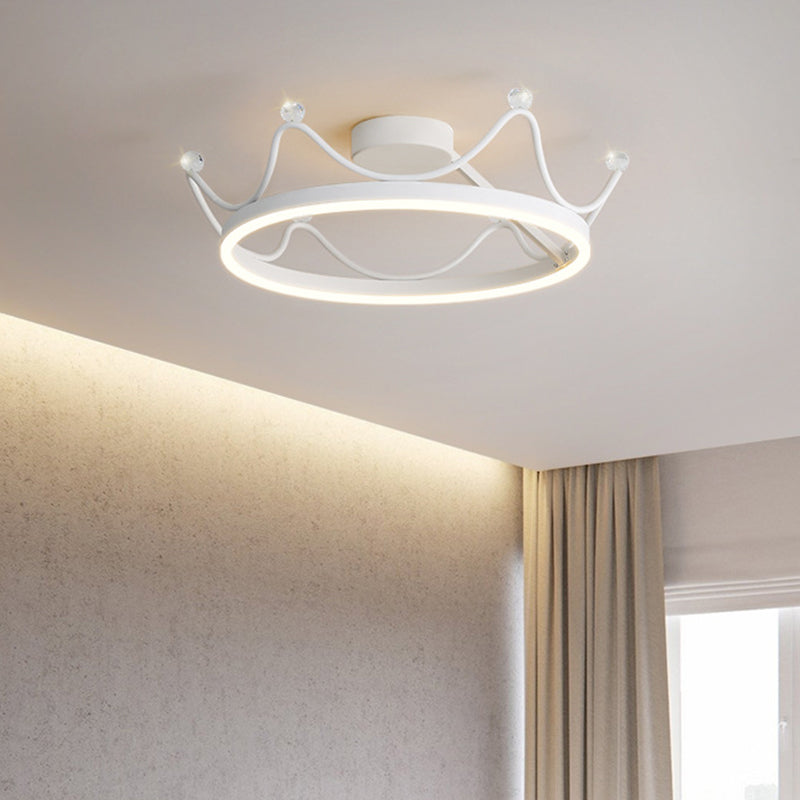 Children Ceiling Lamp LED Crown Ceiling Mount Light with Silica Gel Shade for Kid's Room