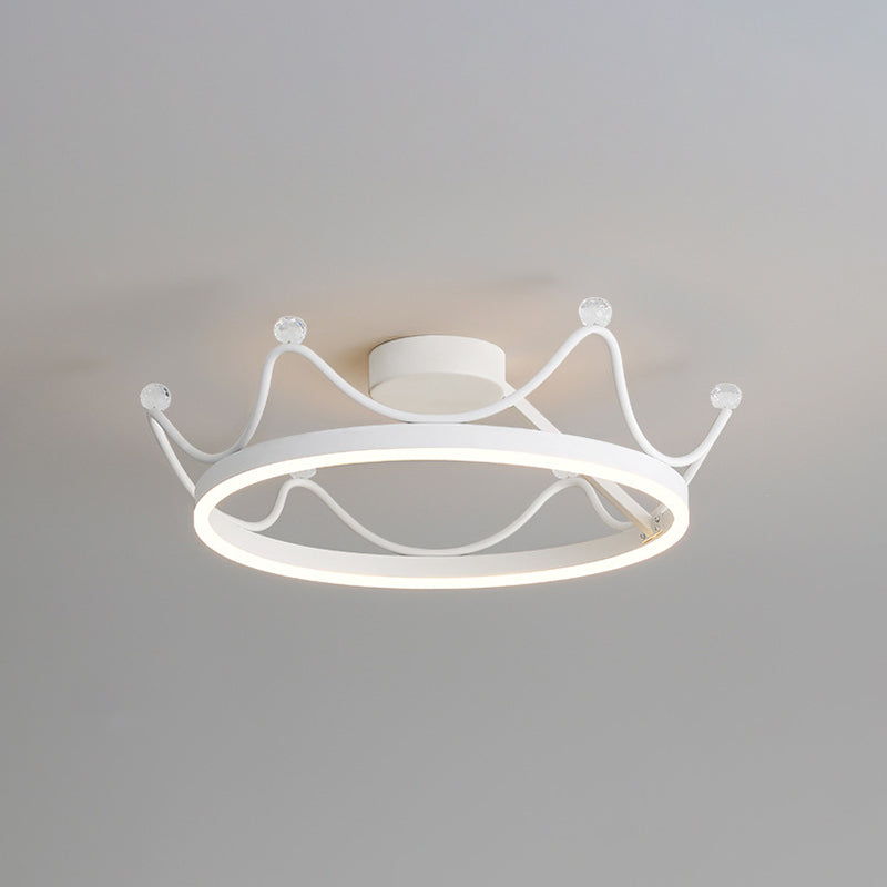 Children Ceiling Lamp LED Crown Ceiling Mount Light with Silica Gel Shade for Kid's Room