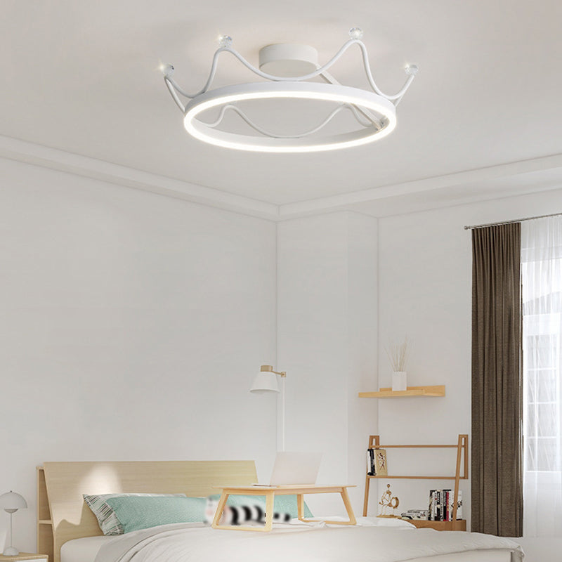 Children Ceiling Lamp LED Crown Ceiling Mount Light with Silica Gel Shade for Kid's Room