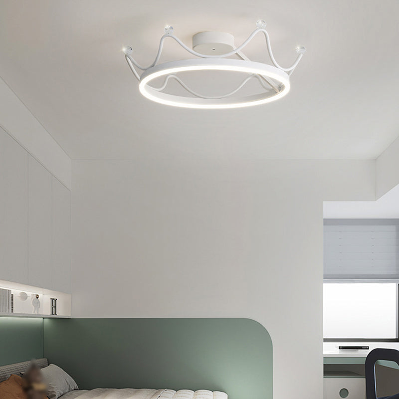 Children Ceiling Lamp LED Crown Ceiling Mount Light with Silica Gel Shade for Kid's Room