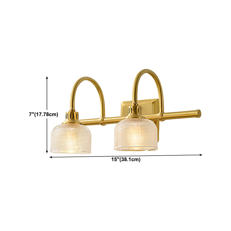 Traditional Dome Shape Bathroom Vanity Light Copper and Glass Bathroom Mirror Light