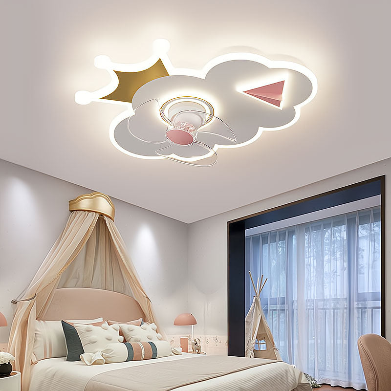 Multi Light Ceiling Fan Light Modern Style Metal Ceiling Fan Lighting for Living Room