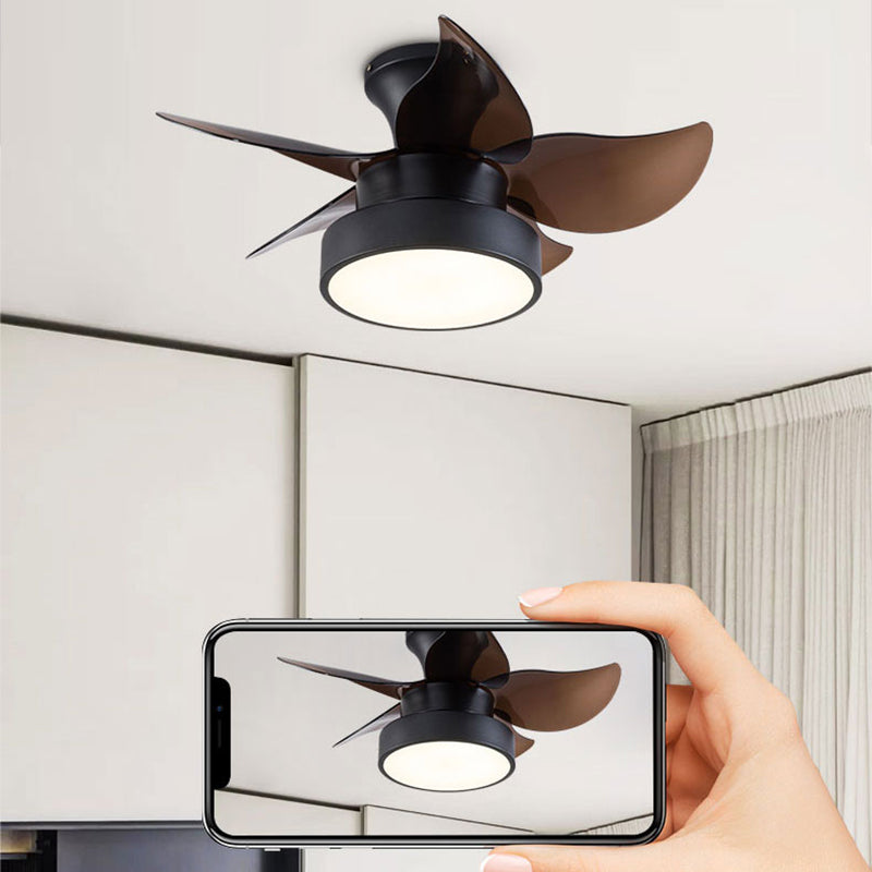 1 Light Ceiling Fan Light Modern Style Metal Ceiling Fan Lighting for Dining Room