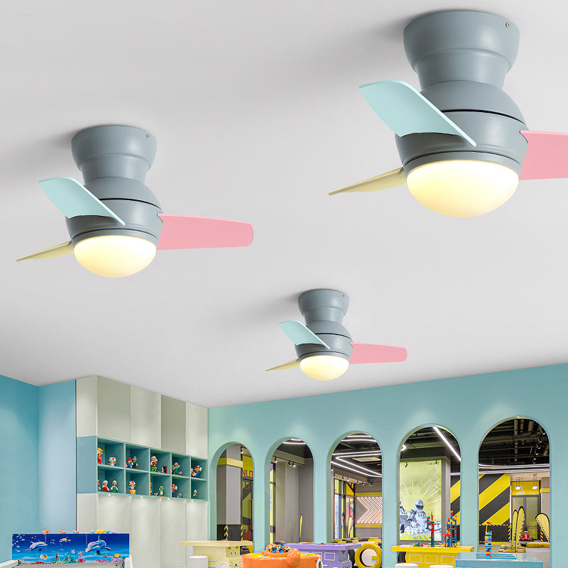 1 Light Ceiling Fan Light Modern Style Metal Ceiling Fan Light for Children's Room