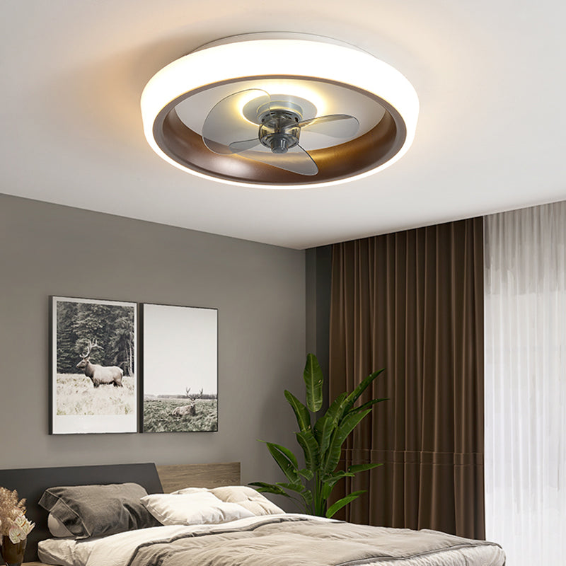 2 Light Ceiling Fan Lamp Modern Style Metal Ceiling Fan Lighting for Living Room