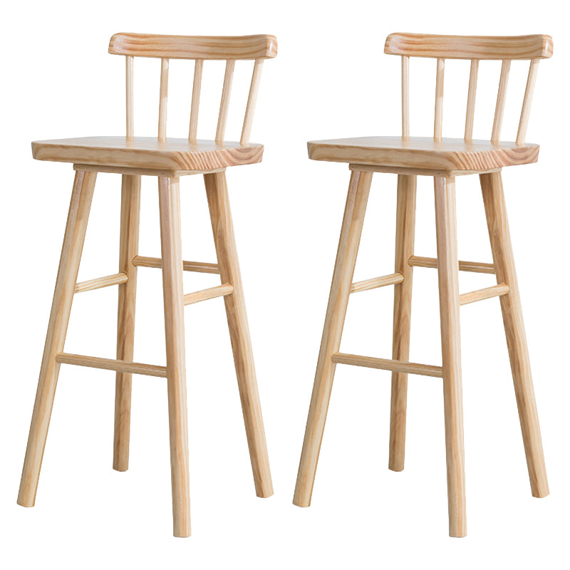 Modern Indoor Counter Stool Natural Solid Wood Square Counter Bar Stool