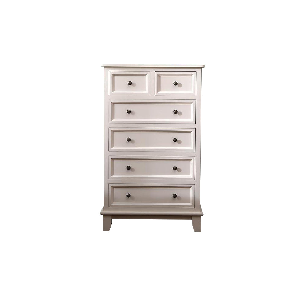 Modern Style White Storage Chest Rustic Solid Wood Chest with Multi Drawers